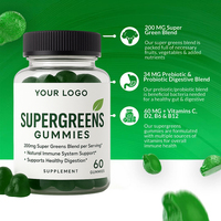 Gummies Super Greens avec fruits, légumes, mélange de superaliments, vitamine C, zinc pour un soutien nutritionnel quotidien et un bien-être général