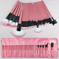 32pcs Real Professional Techniques Kabuki Private Label Wholesale Pink Makeup Pinceaux Set