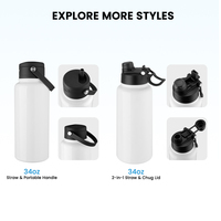 Bouteille d'eau en acier inoxydable à ouverture rapide de 20 oz, vierge, pour sublimation, avec sangle de poignet portable – Vente en gros