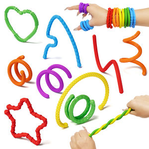 실리콘 감각 스틱 6개 세트, 어린이 및 성인 스트레스 불안 완화 자폐증 ADHD 진정용 유연한 피젯 감압 장난감 - Product Image 1