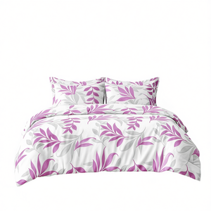 Set copripiumino moderno floreale in poliestere 100% a 3 pezzi con copripiumino, lenzuolo con angoli e federa - Product Image 1