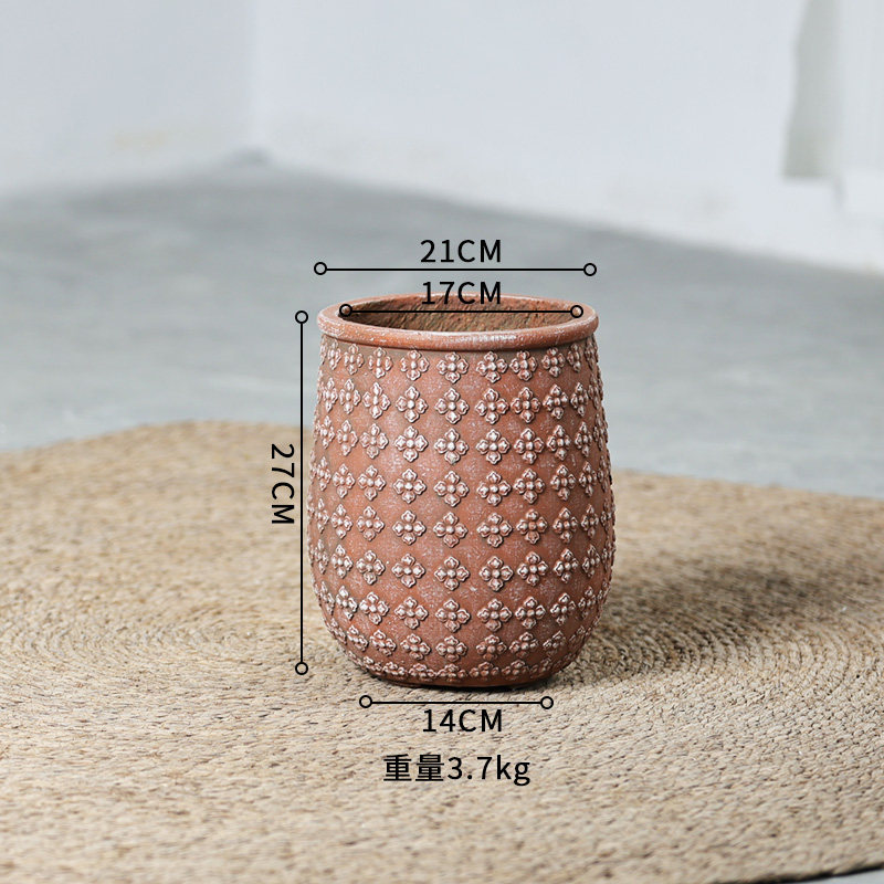 F99102-pot rouge terreux de petit diamètre intérieur 17cm