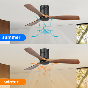 Nordic Life Smart Inverter Ceiling Fan Light With Led Wood Blade Flush Mount For Living Room - Product Image 2