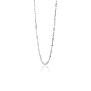 Cute Geometric Octagonal White Pt950 Fine Beaded Pendant <b>Necklace</b> For Girls Casual Stackable Platinum Jewelry - Product Image 4