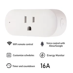 16A US Smart Socket mit Energie zähler funktion Drahtloser Stecker Alexa Google Assistant Tuya Smart WiFi Plug Smart Plug