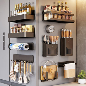 Refrigerator magnetic storage rack, side storage rack, cling film holder, wall-mounted side shelf, <b>kitchen</b> <b>paper</b> holder - Product Image 2