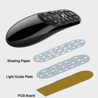 Remote Control Mouse Udara Nirkabel 2.4G, Mouse Terbang Giroskop Suara Pembelajaran IR untuk Proyektor PC Mini Kotak TV Android