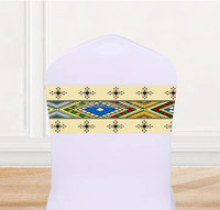 Écharpes de chaise traditionnelles éthiopiennes Habesha personnalisées en 3D avec n'importe quel logo pour la décoration de mariages et d'événements