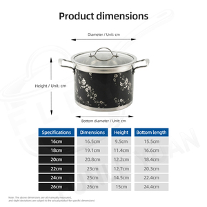 Ensemble de casseroles FLEY en <span class=keywords><strong>acier</strong></span> inoxydable 4 pièces 18-20-22-26CM avec couvercles en verre - Product Image 2