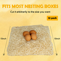 Coussinets de nidification pour poules en fibres de bois naturelles 13"x13" (lot de 10) - Vente directe usine - Doublures pour nichoirs pour la protection des œufs