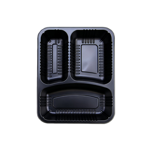 Vỉ Đen <span class=keywords><strong>PP</strong></span> Nhựa Microwavable Đông Lạnh Thực Phẩm Đóng Gói Khay Hộp Với Nắp - Product Image 1
