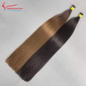 Extensions de cheveux vierges Remy blondes lisses 100 % vietnamiennes Thanh, prêtes à être expédiées, toutes couleurs, teintables, 100 g en vrac, brutes - Product Image 2