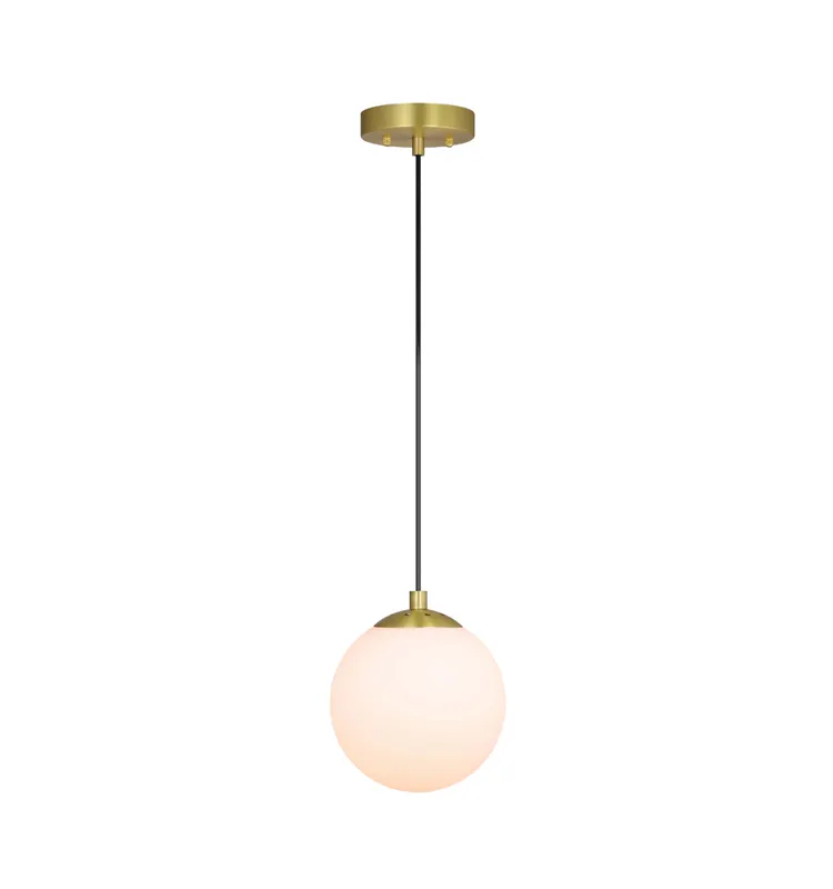 Современный подвесной потолочный светильник, 1 лампа, латунный Регулируемый Кухонный кулон с круглым светом