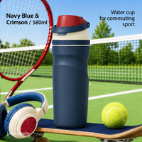 Bouteille d'eau sport en acier inoxydable 580 ml avec logo personnalisé, isotherme, avec paille et couvercle verrouillable