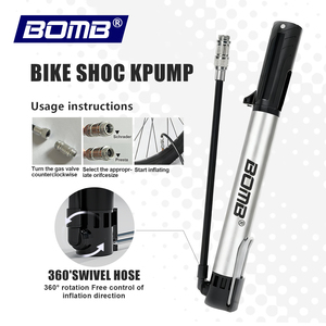 BOMB Aluminum Bicycle Pump High Pressure 130-160PSI Manual Air Inflator for Cycling with <b>Valve</b> Adapter - Product Image 5