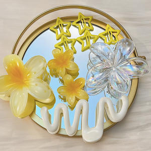 ハイエンド10ピースセットフラワーヘアクリップフルバックシャークリップヘアアクセサリー女の子用5cmメタルヘアデコレーション - Product Image 2