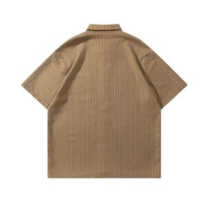 T-shirt à manches courtes en coton 100% gris café, coupe classique, respirant, imprimé en sérigraphie avec logo personnalisé, ensemble d'été - Product Image 2