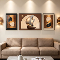 Décoration Murale Luxe Léger : 3 Paires d'Art Mural Imprimé en Porcelaine Cristalline pour Salon, Maison et Bureau