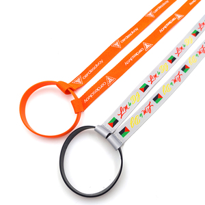 Promotional Custom Neck Lanyard with Silicone Wristband for Cup Bottle Holder