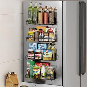 Estante Magnético Moderno de Hierro para Refrigerador, Tipo Vertical, Instalación Gratuita, Estante para Condimentos y Aperitivos de Cocina - Product Image 1