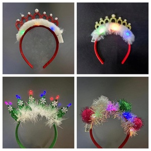 Serre-tête Couronne de Noël en Perles avec Lumières LED Scintillantes, Accessoire Écologique pour Cheveux de Cosplay - Product Image 3