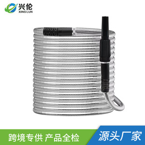 Juego de mangueras de jardín de acero inoxidable, tubería de agua de Metal de alta presión de 20M con boquilla múltiple para lavado de coches y jardines - Product Image 2