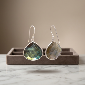 Boucles d'oreilles pendantes en argent sterling faites à la main, turquoise, tendance, mode - Product Image 2