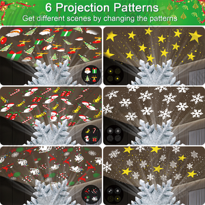 Árbol de Navidad Topper decoraciones proyector luz 3D giratorio hueco brillo copo de nieve árbol de Navidad decoración con 6 estrellas de proyección - Product Image 6