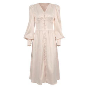 de soplo de Damas <span class=keywords><strong>vestido</strong></span> con cuello en V vestidos de fiesta falda champán elegante Bodycon <span class=keywords><strong>Midi</strong></span> <span class=keywords><strong>vestido</strong></span> de las mujeres - Product Image 5