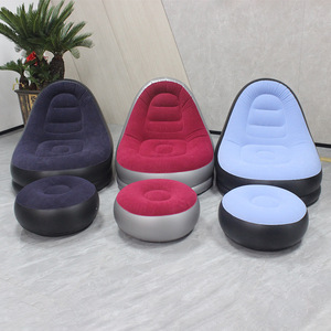 Fauteuil gonflable CQSF avec repose-pieds, floqué, portable, pliable, pour la maison et l'extérieur - Product Image 1