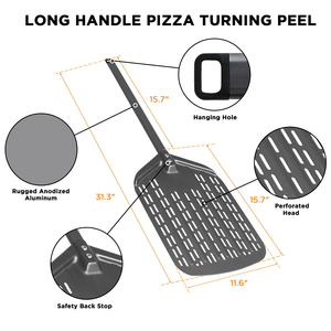 Pelle à pizza professionnelle en aluminium anodisé 12'' x 14'', accessoires pour four à pizza, outils à pizza - Product Image 4