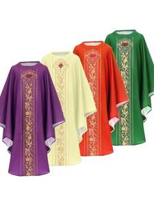 Nouvelle Robe de Prêtre Médiévale Vintage, Cape, Soutane, Vêtement Liturgique Imprimé, Costume Unisexe pour Pasteur, Célébrant, Spectacle Scénique - Product Image 2