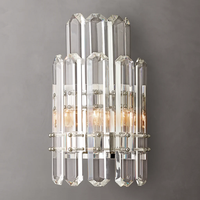 Applique murale LED de luxe en laiton et cristal, style nordique minimaliste postmoderne, pour chambre, salon, hôtel, couloir, chevet