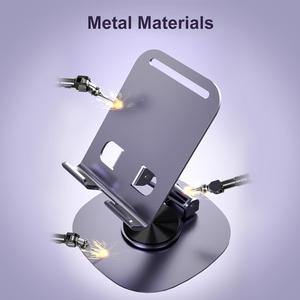 Support de téléphone de bureau universel, en métal durable, antidérapant pour plus de stabilité, rotation à 360 degrés, portable et pliable, compatible avec tous les téléphones mobiles - Product Image 3