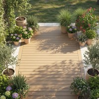 Planche de terrasse composite WPC IPE antidérapante brossée Everjade 18 mm |   Revêtement de sol extérieur moderne imperméable à l'eau en imitation bois 3D pour piscine