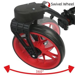 Carro de golf ligero con 3 ruedas giratorias, altura ajustable, carrito de bolsa de golf para todas las edades con paraguas y portavasos - Product Image 2