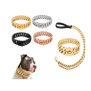 Collar de Bulldog de acero inoxidable de 32MM con cadena cubana, suministros para mascotas leales - Product Image 4