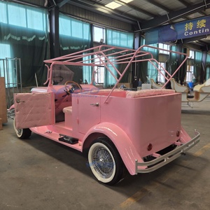 Luxury <b>Pink</b> Vintage Sightseeing <b>Car</b> <b>Electric</b> Classic Vintage <b>Car</b> for Resort Shuttle <b>Car</b> Can Be Customized - Product Image 4