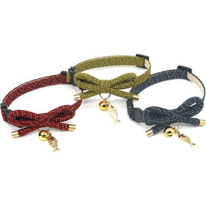 NiBao japonés elegante seguridad suave ligero lindo pajarita con campana gato mascota <span class=keywords><strong>Collar</strong></span> - Product Image 5