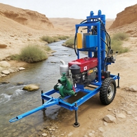 Foreuse de puits d'eau portative sur roues de 100m-120m, petite, à traction diesel, pour l'exploitation minière, à vendre