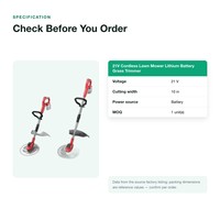 Tondeuse à gazon sans fil 21V, batterie lithium, débroussailleuse haute puissance, machine de désherbage pour jardin domestique avec pack de 10 cellules