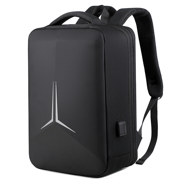 Waterproof Durable Portable EVA Smart Anti Theft Hard Shell USB Laptop Backpack with Air Cushion Belt and Retractable Strap