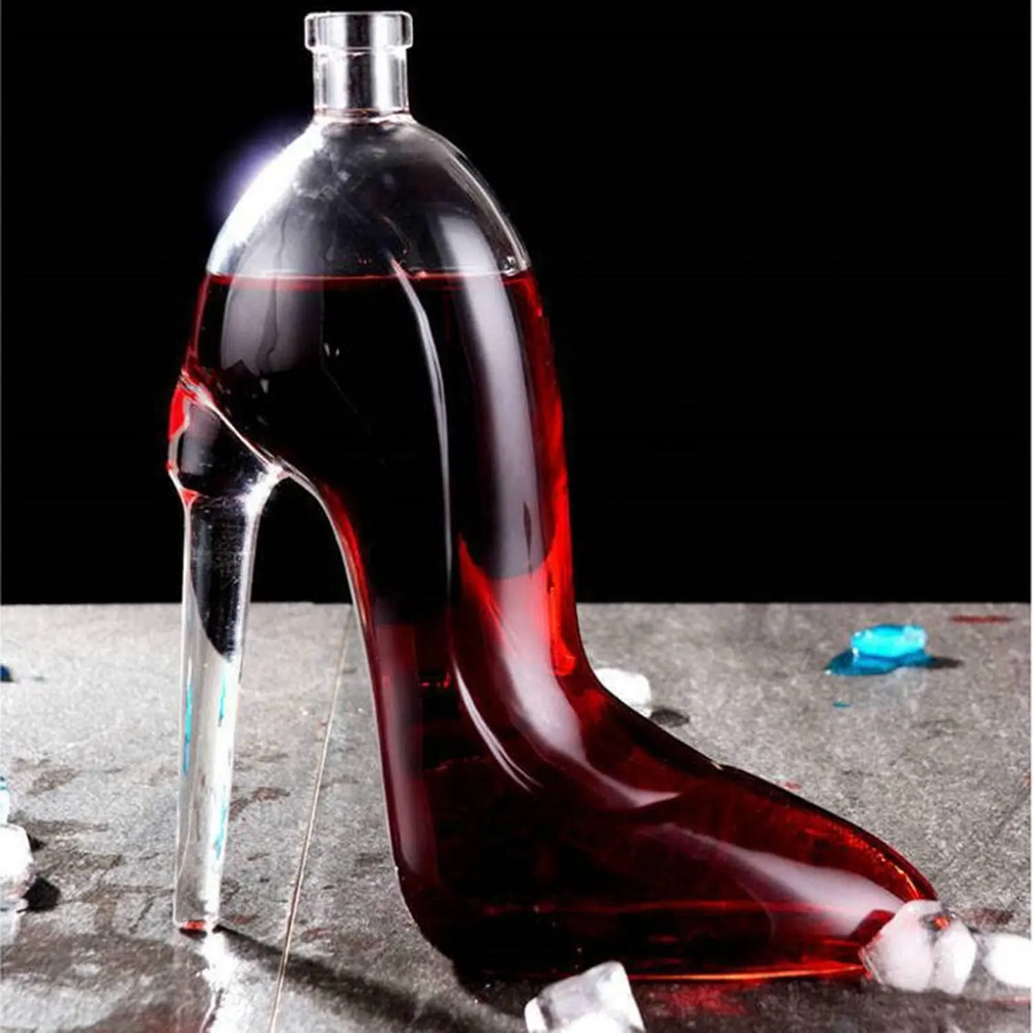 375ml उच्च एड़ी के जूते कंटर शराब गिलास उत्तम शराब शीशे की सुराही घर सजावट रचनात्मक व्हिस्की की बोतल