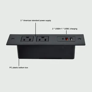 US Recessed Sofa Socket USB PD 20w Fast Charging Furniture Office Recessed Power Outlet Socket