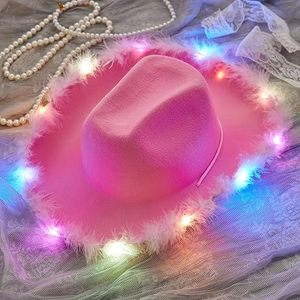 หมวก<span class=keywords><strong>คาวบอย</strong></span>ปีกขนนุ่มประดับไฟ LED สำหรับผู้หญิงและเด็กผู้หญิง เหมาะสำหรับงานปาร์ตี้ งานเทศกาล คลับ และวันฮาโลวีน - Product Image 2