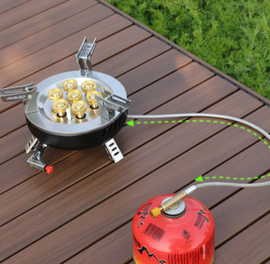 휴대용 접이식 스테인레스 스틸 금속 부탄 프로판 가스 스토브 수동 경량 실용적인 야외 캠핑 스토브 가스 절약 - Product Image 4