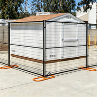 Clôture de chantier mobile temporaire de haute qualité du fabricant australien 6x12 en acier au carbone avec cadre en PVC et portails treillis
