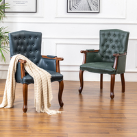 Chaise de tigre à accoudoir unique rétro européenne chaise d'étude en bois massif américain pour salle à manger chambre hôtel moderne loisirs négociation