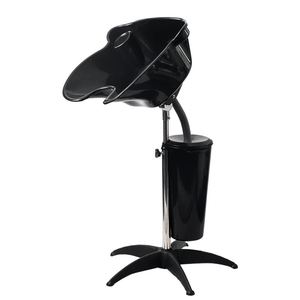 <span class=keywords><strong>Bac</strong></span> à Shampooing Portable pour Salon, Meuble de <span class=keywords><strong>Coiffure</strong></span> à Lavage Incliné, Bassin de Lavage des <span class=keywords><strong>Cheveux</strong></span> en Plastique Noir - Product Image 2
