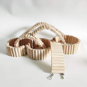 Hamster en bois naturel jouet d'escalade échelle sûre arche pont enclos petit animal Cage accessoires pour Hamsters nains gerbilles - Product Image 6